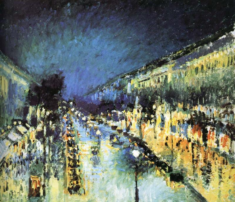 Camille Pissarro Montmartre Street Night China oil painting art